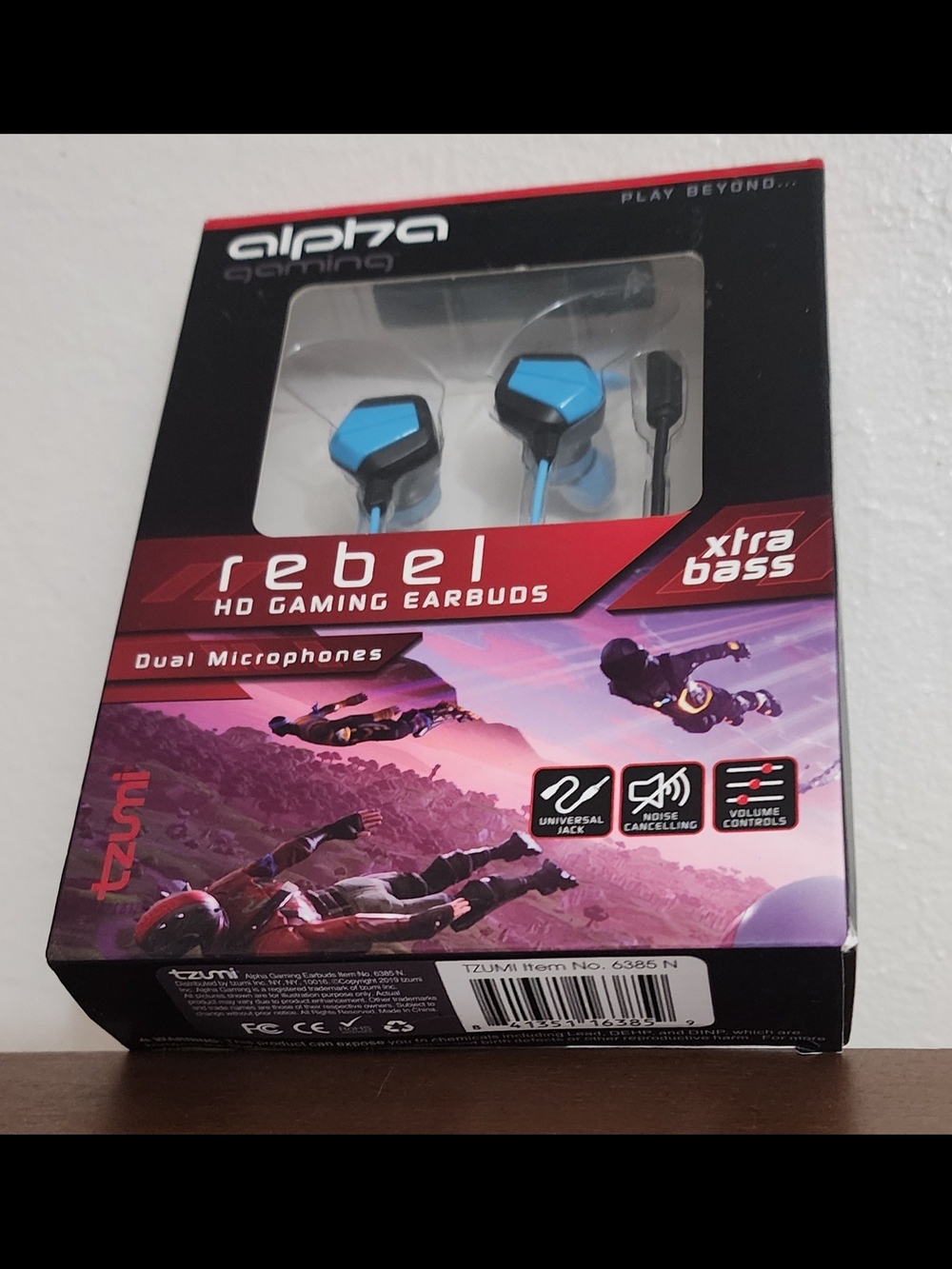 Tzumi Alpha Gaming Rebel HD Gaming Earbuds - Blue/Black